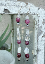 Load image into Gallery viewer, Red Eye/ Pink Dangle Earrings