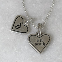 Load image into Gallery viewer, Old English Enamel Initial Heart Pendant