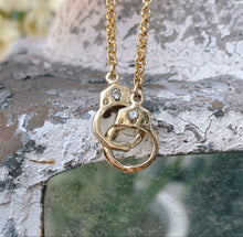 Load image into Gallery viewer, 14k Yellow Gold Fill Salt & Pepper Diamond Handcuff Necklace
