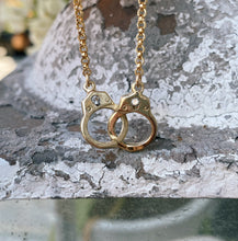 Load image into Gallery viewer, 14k Yellow Gold Fill Salt & Pepper Diamond Handcuff Necklace