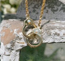 Load image into Gallery viewer, 14k Yellow Gold Opal Handcuff Necklace