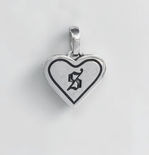 Load image into Gallery viewer, Old English Enamel Initial Heart Pendant