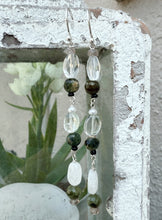 Load image into Gallery viewer, Green Eye Dangle Earrings