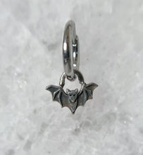 Load image into Gallery viewer, Tiny bat earring hoops