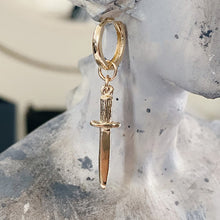Load image into Gallery viewer, 14k Yellow Gold Baby Dagger Earrings