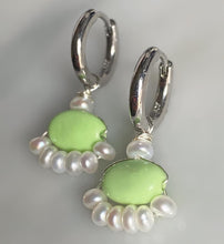 Load image into Gallery viewer, Evil Eye Lime Green Hoop Earrings