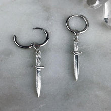 Load image into Gallery viewer, Sterling Silver Baby Dagger Earrings