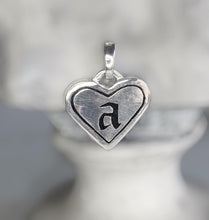 Load image into Gallery viewer, Old English Enamel Initial Heart Pendant
