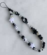 Load image into Gallery viewer, Black & White Beaded Phone Charm