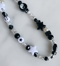 Load image into Gallery viewer, Black & White Beaded Phone Charm