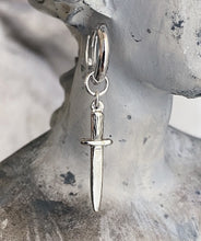 Load image into Gallery viewer, 14k White Gold Dagger Earrings