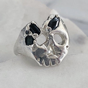 Royal Crown Cut Out Skull Signet