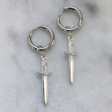 Load image into Gallery viewer, Sterling Silver Baby Dagger Earrings