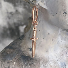 Load image into Gallery viewer, 14k Rose Gold Baby Dagger Earrings