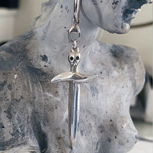 Load image into Gallery viewer, Black Diamond Skull Dagger Hoops
