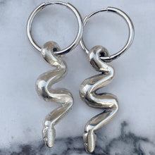 Load image into Gallery viewer, Serpentine Dangle Hoop Earrings