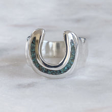 Load image into Gallery viewer, Turquoise Horseshoe Ring