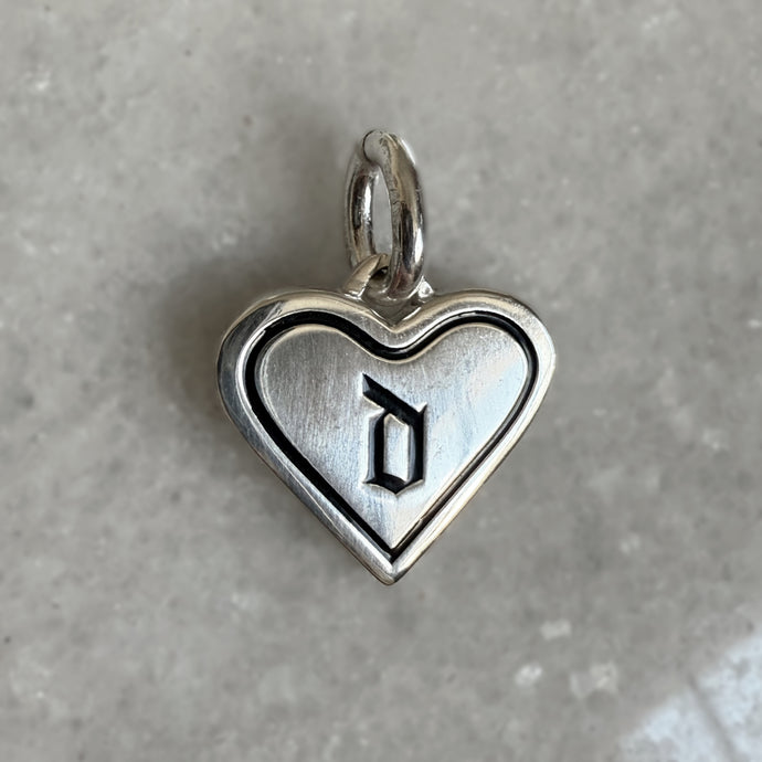 Old English Enamel Initial Heart Pendant