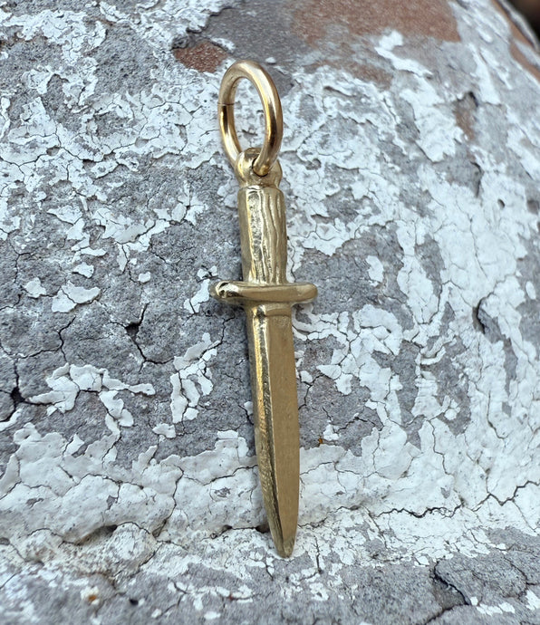 14k Yellow Gold Dagger Charm