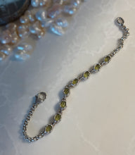 Load image into Gallery viewer, Sterling Silver Peridot Chain Bracelet