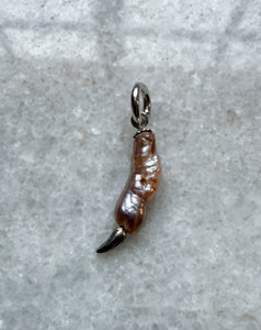 Single Pearl Pigeon Claw Charm