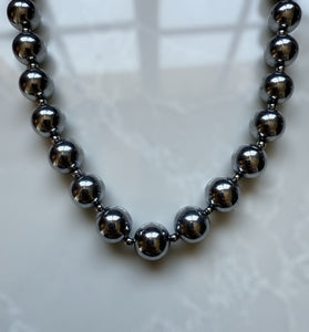 Chunky Hematite Ball Chain Choker