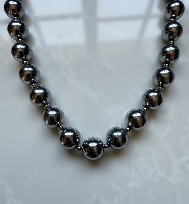 Chunky Hematite Ball Chain Choker