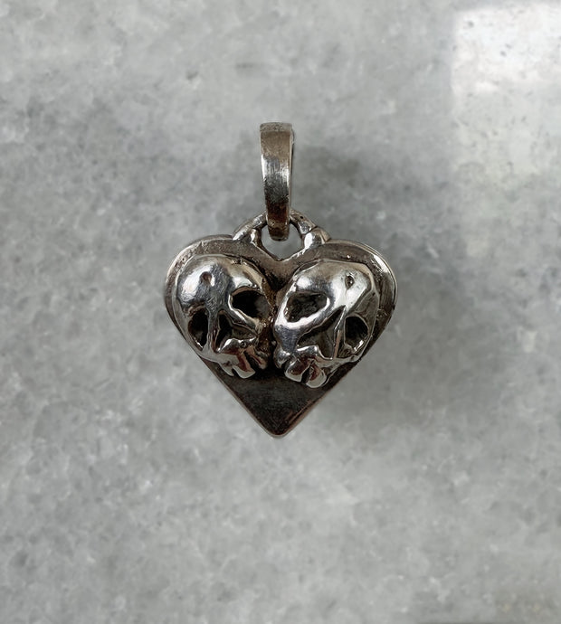 The Lovers Skull Heart Charm