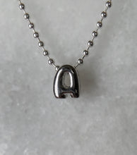 Load image into Gallery viewer, Bubble Letter Initial Necklace on Ball Chain Customizable