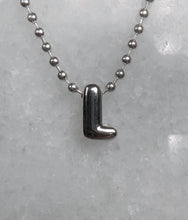 Load image into Gallery viewer, Bubble Letter Initial Necklace on Ball Chain Customizable