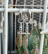 Load image into Gallery viewer, Black Diamond Dagger Earrings