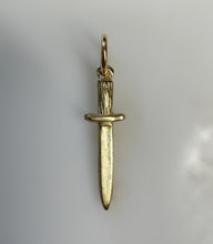 Load image into Gallery viewer, 14k Yellow Gold Dagger Charm