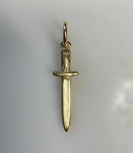 14k Yellow Gold Dagger Charm