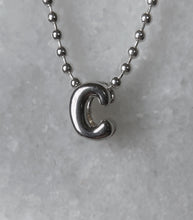 Load image into Gallery viewer, Bubble Letter Initial Necklace on Ball Chain Customizable