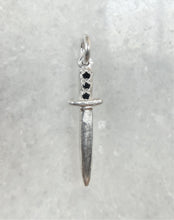 Load image into Gallery viewer, Mini Black Diamond Dagger Charm