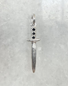 Mini Black Diamond Dagger Charm