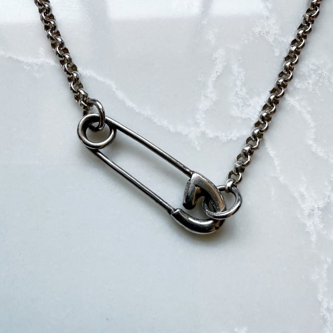 Safety Pin Necklace – Drowning Bear Safety Pin Necklace – Drowning Bear