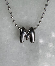 Load image into Gallery viewer, Bubble Letter Initial Necklace on Ball Chain Customizable