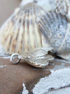 Large Heart Open Clam Pendant