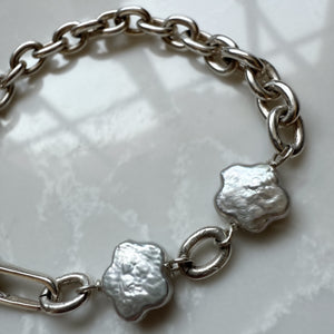 Medium Chain Star Pearl Bracelet