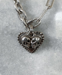 The Lovers Skull Heart Charm