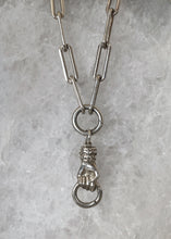 Load image into Gallery viewer, Sterling Silver Paperclip Chain with Annex Link &amp; Hand Charm Holder