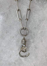 Load image into Gallery viewer, Sterling Silver Paperclip Chain with Annex Link &amp; Hand Charm Holder