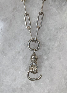 Sterling Silver Paperclip Chain with Annex Link & Hand Charm Holder