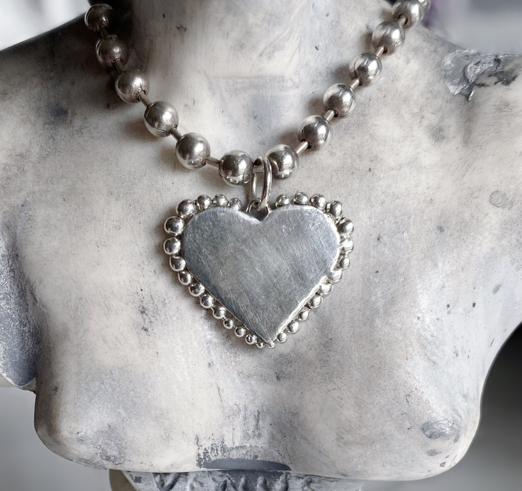 Druidess Heart Necklace on Ball Chain