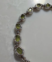 Load image into Gallery viewer, Sterling Silver Peridot Chain Bracelet