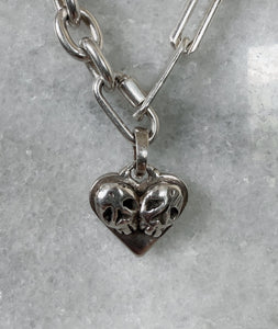 The Lovers Skull Heart Charm