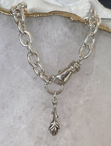 Clasped Hand Chain Stacking Bracelet