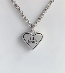 Till Death Enamel Heart Necklace