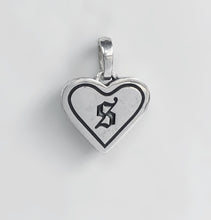 Load image into Gallery viewer, Old English Initial Heart Pendant